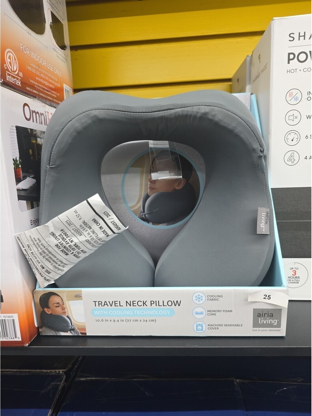 Airia Living Travel Neck Pillow With Cooling Technology